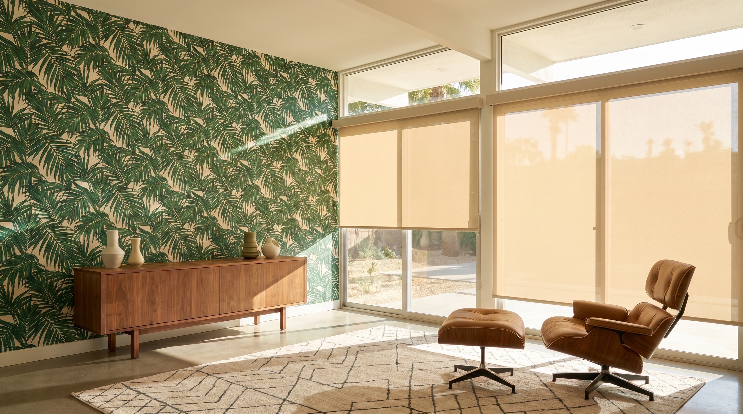 Wallpaper and window treatments in Palm Springs